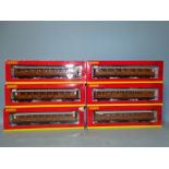 Hornby OO gauge, six boxed LNER 61' 6'' corridor coaches: R4170, R4170D, R4172A (x3), R4172C, (6).