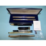 Koninklijke Begeer by Zoetermeer, a .925 silver fountain and ballpoint pen set in case, a Daniel