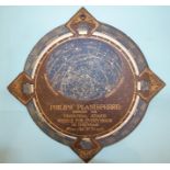 A Philips Planisphere, black leather and card, retailed by T W Griggs & Co, Durban.