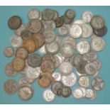 A collection of pre-1947 silver coins, (£9.9Sh).