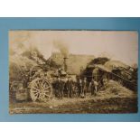 An album of approximately 60 postcards of rural subjects, including two RPs of threshing using a