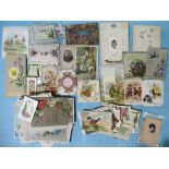 A quantity of Victorian, Edwardian and later greetings cards, many by Raphael Tuck, including some