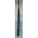 A Negretti & Zambra leather-bound single-draw telescope dated 1892, broad arrow mark and W.D.355,