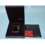 An S T Dupont gold-plated Laque De Chine pocket lighter numbered 1D GAT34, 6 x 3.5cm, (engraved GR