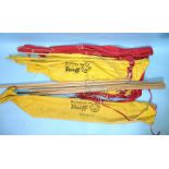 A vintage Steiff Roloplan No.120/2 kite, yellow and red, in original bag.
