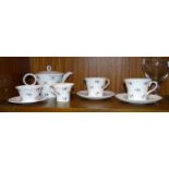 A Shelley 'Charm' eight-piece breakfast set, a pair of 19th century glass rummers, 14.5cm high and