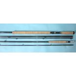 A Daiwa carbon "Osprey" 15ft 3-piece salmon rod in bag and a Daiwa carbon Procaster GF492 10ft 2-