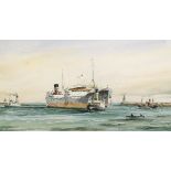 David J Francis, 'Aquitania (1914), North Atlantic Gale 1944', watercolour, signed and dated 2000,