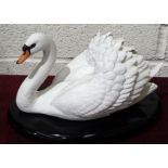 A Franklin Mint ceramic model, 'The Royal Swan', 20cm high, with certificate of authenticity and