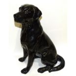 A Beswick fireside seated Black Labrador, gloss, model no.2314, 33.5cm high.