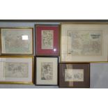 A group of 18th and 19th century maps and bookplates, Plymouth subjects, including The Citadel,