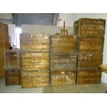 A collection of eleven wood packing cases of wire and nailed construction, stencilled Brown & Co,