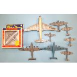 Dinky diecast planes: 702 Comet, seven other planes, (unboxed), play-worn and a boxed Bachmann 94