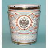 A Russian enamel Khodynka beaker or 'Cup of Sorrows' dated 1896, commemorating the coronation of