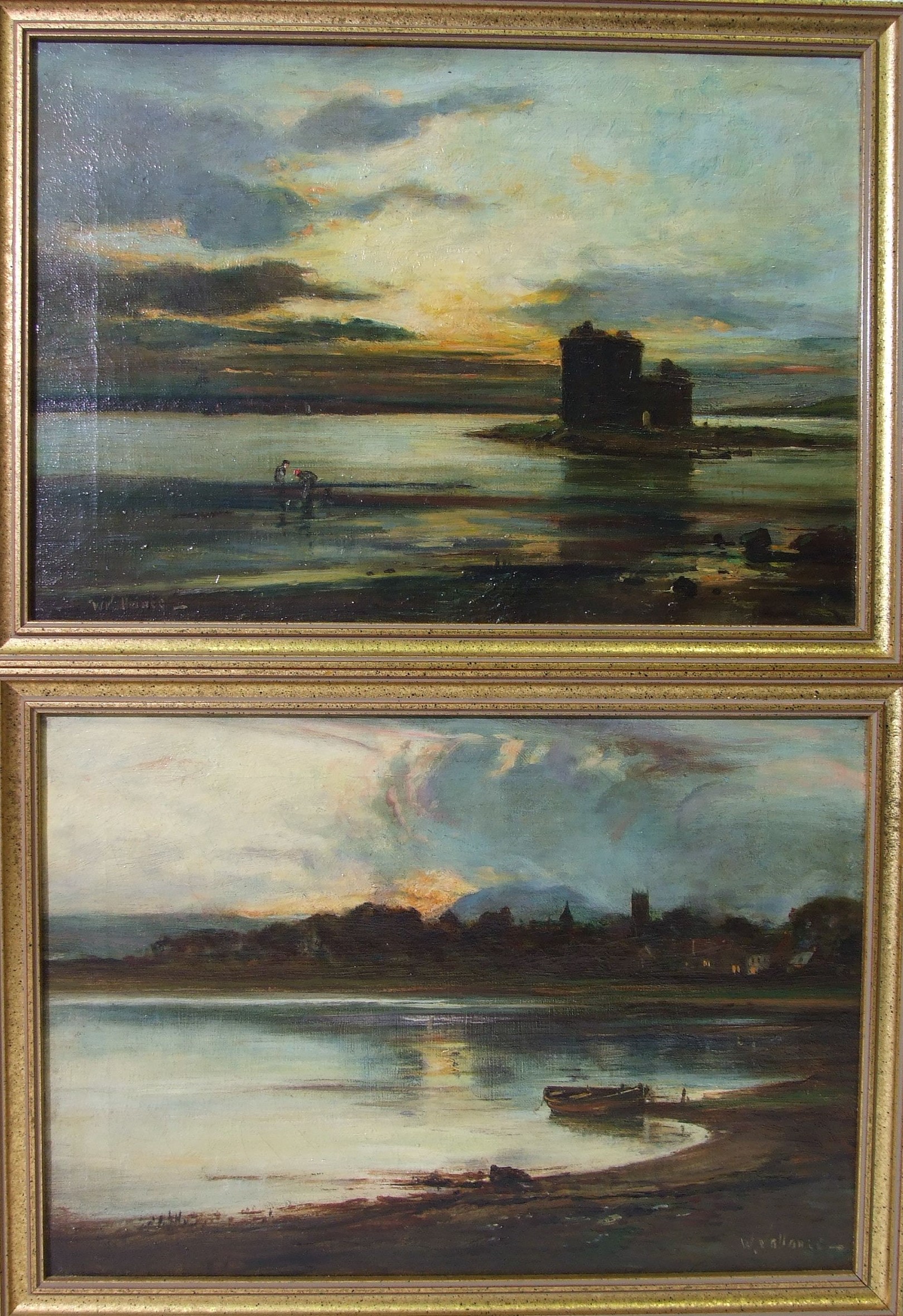 William Fleming Vallance (1827-1904) CASTLE BAY, BARRA (SCOTLAND) AND KISIMUL CASTLE Signed oil on - Bild 2 aus 2