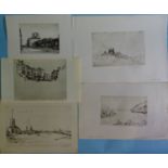 “Filey”, signed artist’s proof, also inscribed with the title, black and white lithographic print,