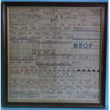An early-19th century sampler by Catharine Terry, "Finished This July 18 1810 Aged 11 Years,