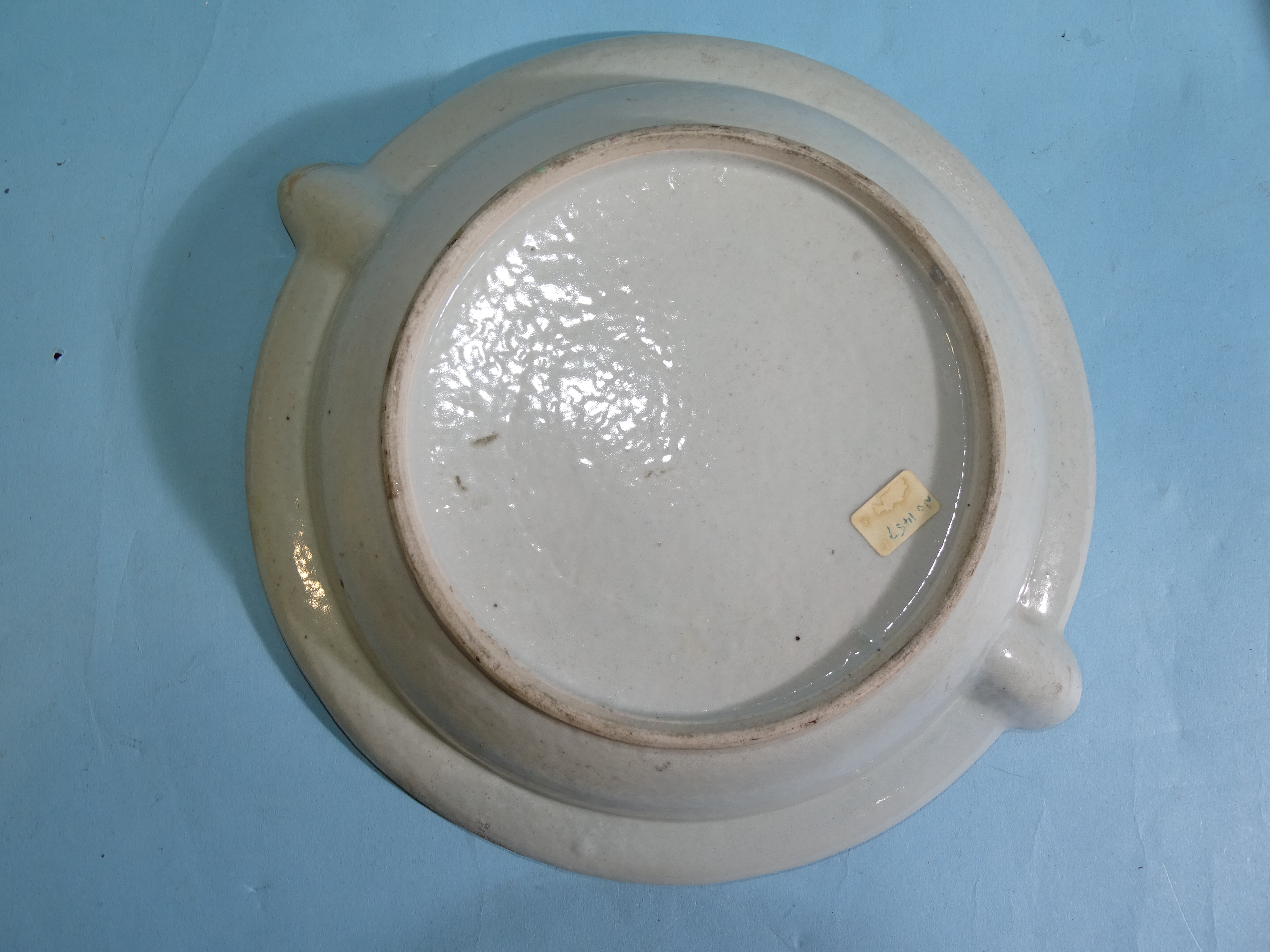 A 19th century Chinese famille rose warming dish, (restored), a small Cantonese bowl, (a/f) and - Image 3 of 7