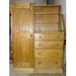 Peter Waals, a Cotswold School oak bedroom unit made for Loughborough College, having full-length