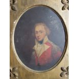 Circle of John Downman A.R.A. (1750-1824) PORTRAIT OF MILITARY OFFICER WEARING A RED TUNIC