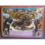 17th/18th century Continental School THE ENTOMBMENT, CHRIST BEING WRAPPED IN CLOTH BY SAINTS AND