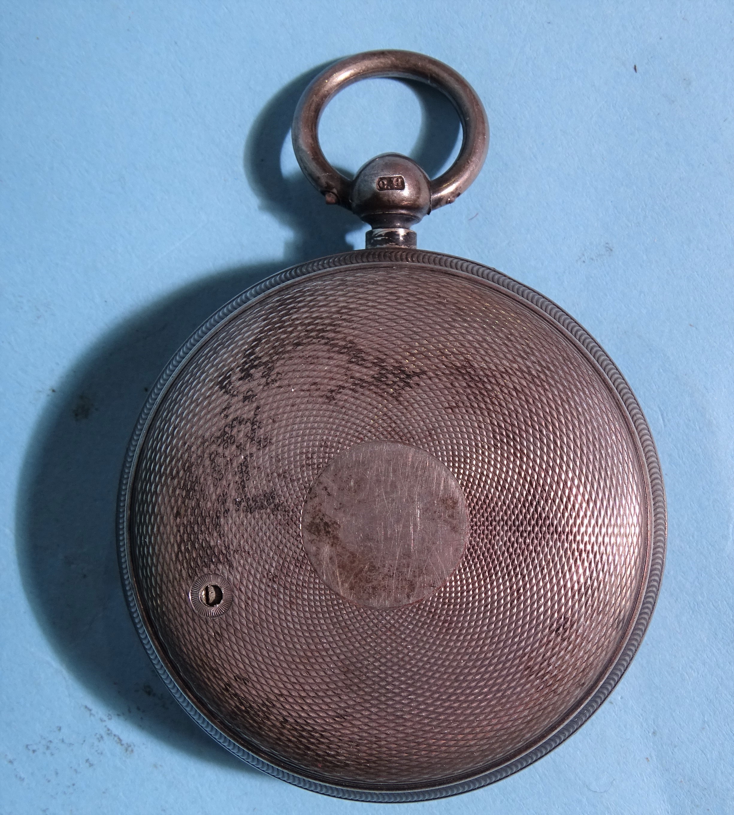 A silver-cased pocket barometer, the silvered dial inscribed Compensated, Rain, Change, Fair, - Bild 2 aus 2