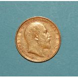 An Edward VII 1903 sovereign, (Melbourne Mint).