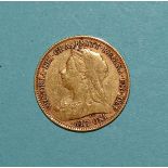 A Queen Victoria 1895 half-sovereign.