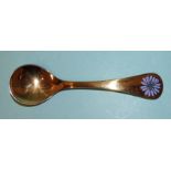 A silver gilt 1980 spoon with enamel flower, maker's mark RA AB, Georg Jensen, ___5.39oz.
