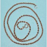 A 9ct rose gold belcher-link chain, 71.5cm, 14.3g.