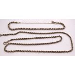A 9ct gold rope-twist neck chain, 53cm and a matching bracelet, 19cm, 6.3g.