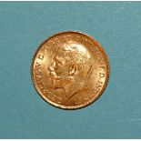 A George V 1914 half-sovereign.