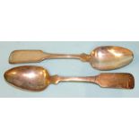 A pair of George III silver fiddle pattern tablespoons, London 1799, ___3oz.