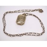 A 9ct gold octagonal locket on 9ct gold neck chain, 55cm, 4.2g.