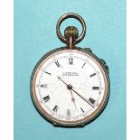 A 9ct gold-cased keyless open-face centre seconds chronograph pocket watch, the movement signed H