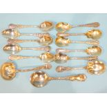 Five American sterling silver teaspoons and other sterling silver spoons, ___10oz.