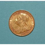 A Queen Victoria 1900 sovereign, (Melbourne Mint).