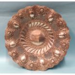 A large Egyptian silver bowl with embossed and lattice-pierced decoration, ___22oz.