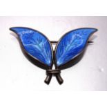 A David Andersen enamelled silver leaf brooch marked D-A 925S Sterling Norway.