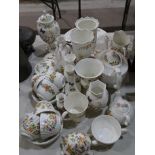 Thirty-six pieces of Aynsley 'Cottage Garden' decorated tea ware, vases, etc.