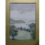 George B Rawling, 'A Peep at Cawsand', signed watercolour, dated 1913, 28 x 13cm and other works