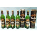 Glenfiddich Single Malt Scotch whisky, 40%, 70cl, (two bottles, in sleeves) and 40%, 75cl, (three