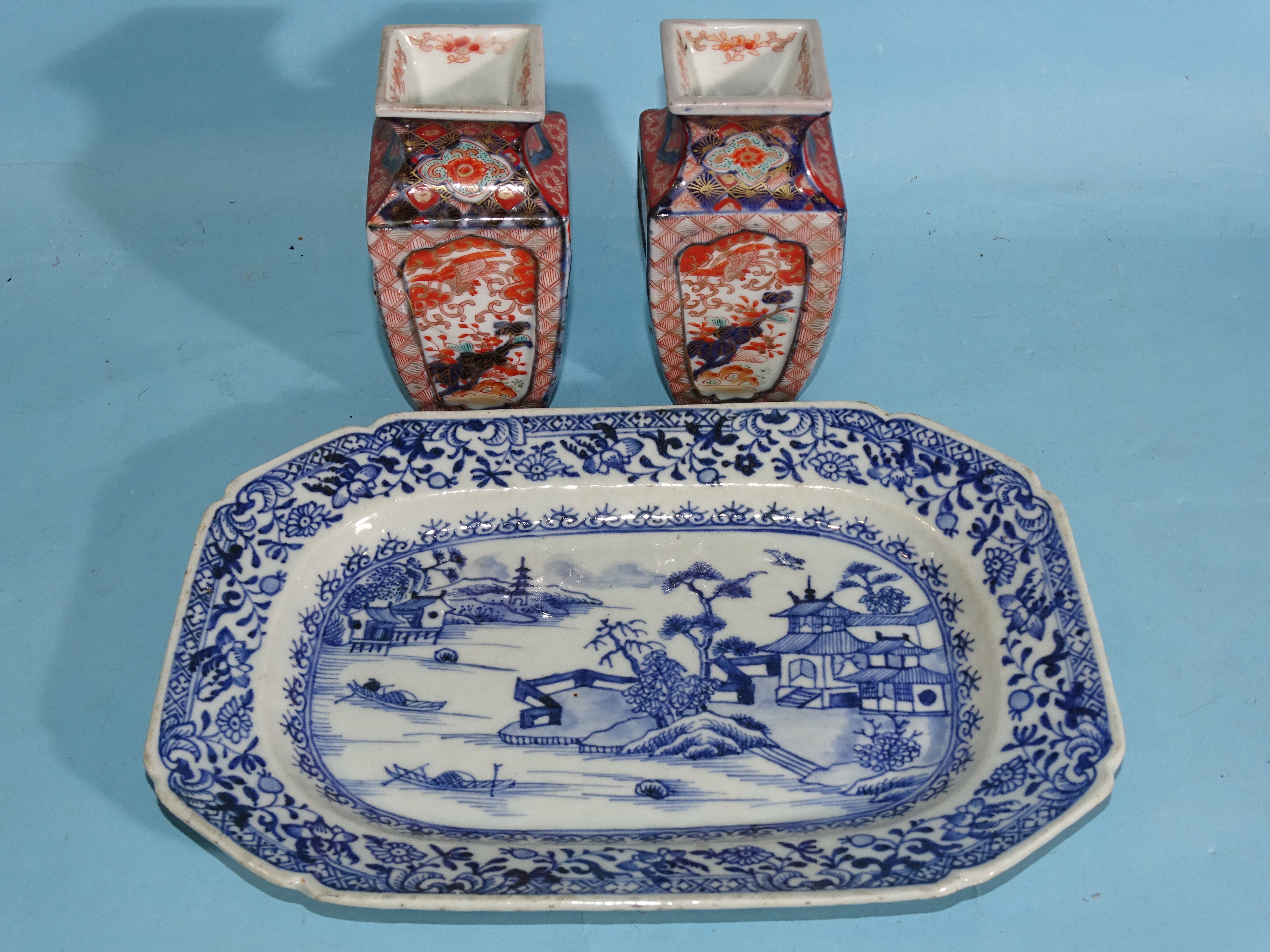 A large pair of Chinese famille rose rectangular 'boys' plaques, framed, a similar shaped oval - Image 3 of 5