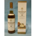 The Macallan Single Highland Malt Scotch whisky 10-year-old, 40%, 70cl, (boxed), (level mid-neck,