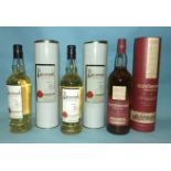 Benromach Speyside Single Malt whisky, oak cask, 40%, 70cl, (two bottles) and Glendronach Original
