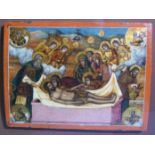 17th/18th century Continental School, 'The Entombment, Christ being wrapped in cloth by saints and