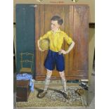 A collection of professional oil paintings, 'Boy with Football' and other oil paintings by the