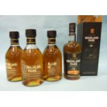 Highland Park Single Malt Scotch whisky 12-year-old, 40%, 70cl, (boxed) and 40%, 75cl (three