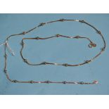A 9ct gold necklace of box and ball links, 45.5cm and a similar curb and ball-link bracelet, 18cm,