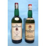 The Glenlivet Pure Single Malt Scotch whisky 12-year-old, 40%, 75cl, (old bottling) and another